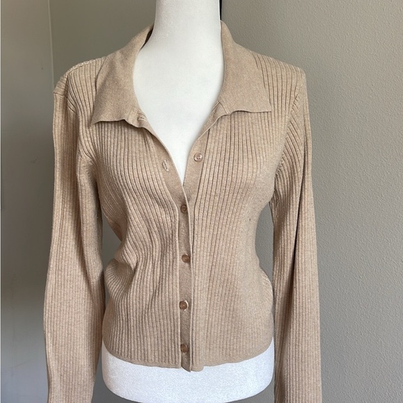 Bagatelle Beige Ribbed Sweater Top Size XL - Picture 1 of 4